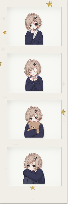 Four pose vertical layout
