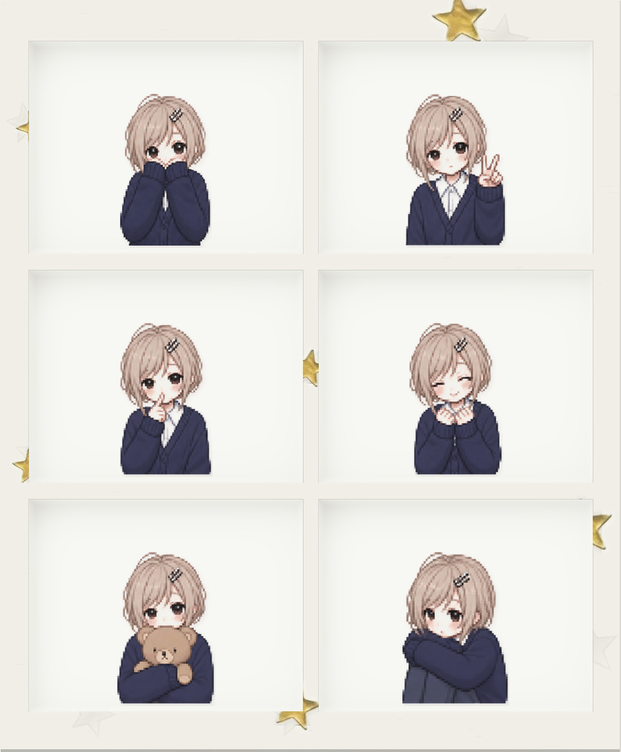 Six pose grid layout
