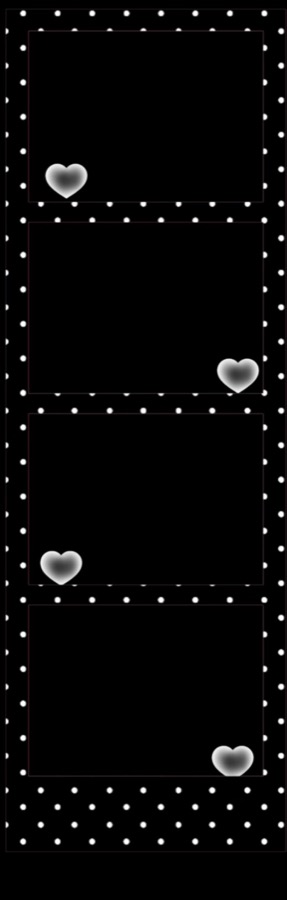 Black polka heart border style